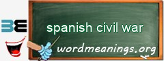 WordMeaning blackboard for spanish civil war